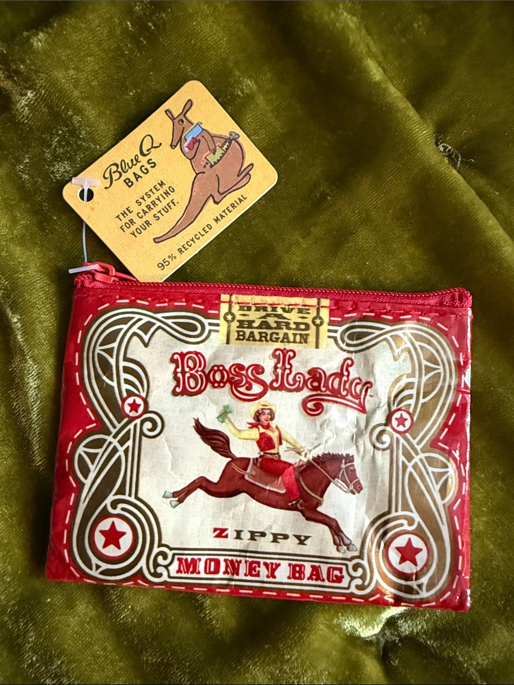 Blue Q Red Boss Lady Zippy Money Bag